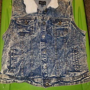New Look Denim Acid Wash Out Vest